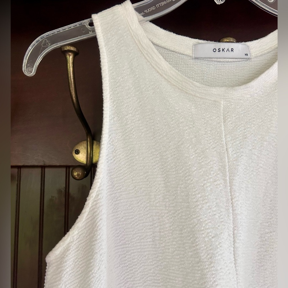 OSKAR THE LABEL Textured High Neck Tank Top Basic Minimalist Quiet Luxury Sz XS - Picture 4 of 11